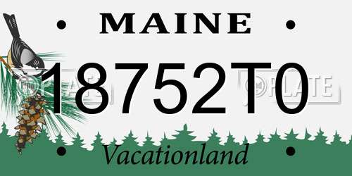 18752T0 Maine License Plate