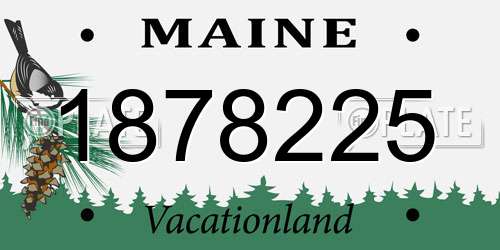 1878225 Maine License Plate