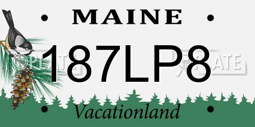 187LP8 Maine License Plate