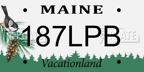 187LPB Maine License Plate