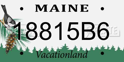18815B6 Maine License Plate