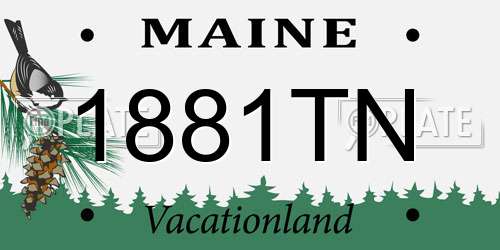1881TN Maine License Plate