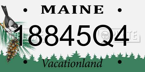 18845Q4 Maine License Plate