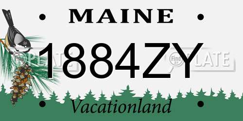 1884ZY Maine License Plate