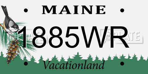 1885WR Maine License Plate