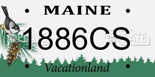 1886CS Maine License Plate