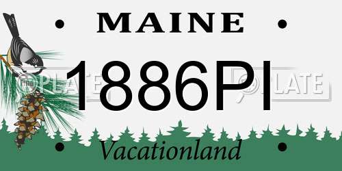1886PI Maine License Plate