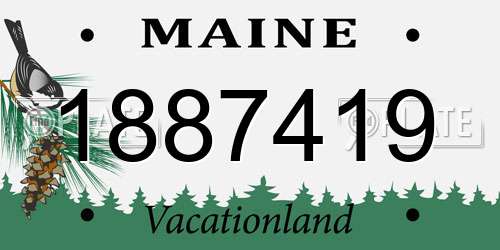 1887419 Maine License Plate