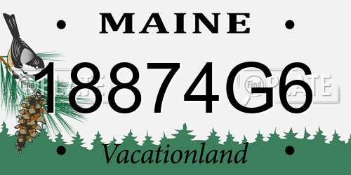 18874G6 Maine License Plate