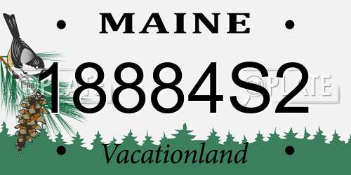18884S2 Maine License Plate
