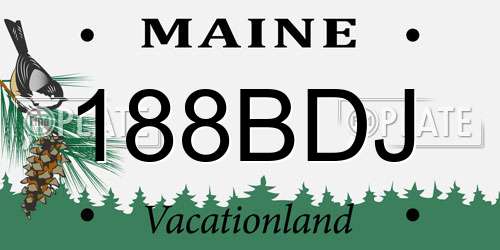 188BDJ Maine License Plate