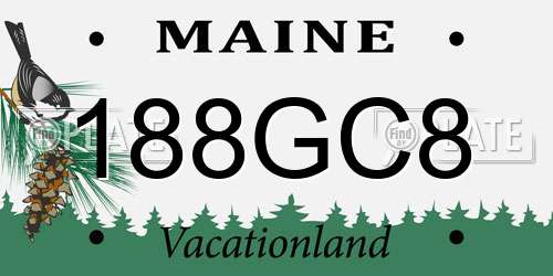 188GC8 Maine License Plate