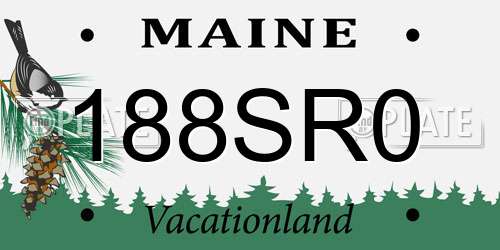 188SR0 Maine License Plate