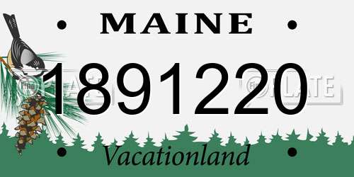 1891220 Maine License Plate