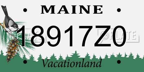 18917Z0 Maine License Plate