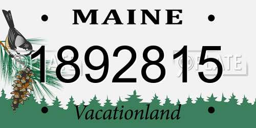 1892815 Maine License Plate