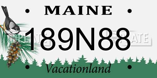 189N88 Maine License Plate