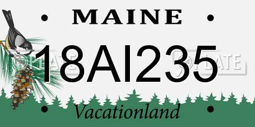 18AI235 Maine License Plate