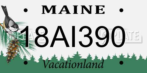 18AI390 Maine License Plate