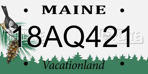 18AQ421 Maine License Plate