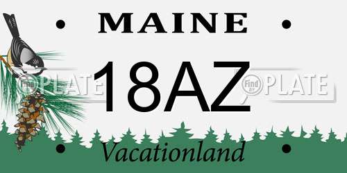 18AZ Maine License Plate