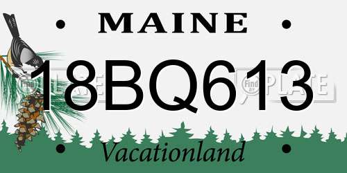 18BQ613 Maine License Plate