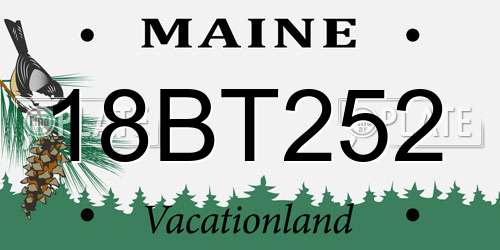 18BT252 Maine License Plate