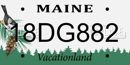 18DG882 Maine License Plate