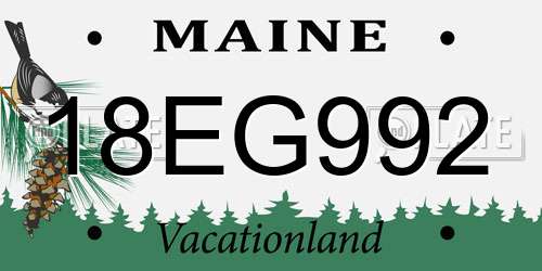 18EG992 Maine License Plate