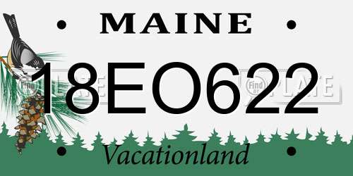 18EO622 Maine License Plate