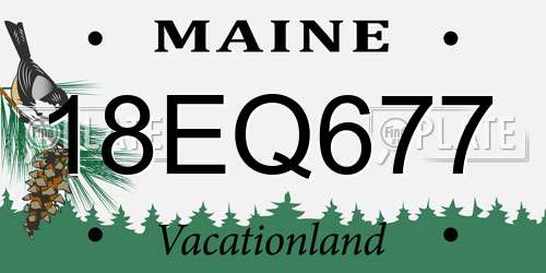 18EQ677 Maine License Plate