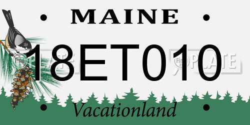 18ET010 Maine License Plate