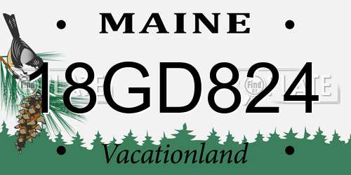 18GD824 Maine License Plate