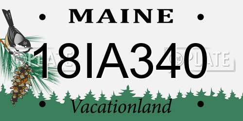 18IA340 Maine License Plate