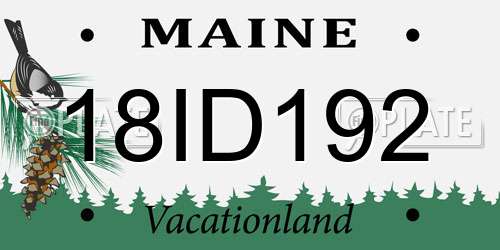 18ID192 Maine License Plate