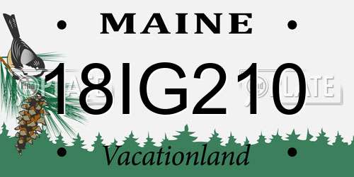 18IG210 Maine License Plate