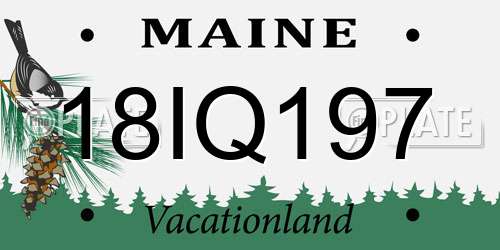 18IQ197 Maine License Plate
