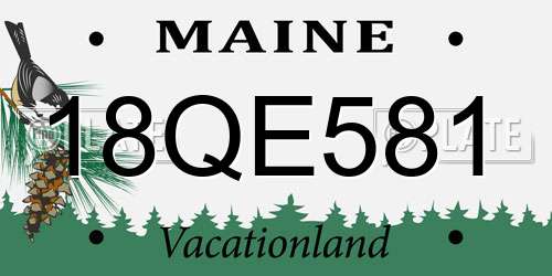 18QE581 Maine License Plate