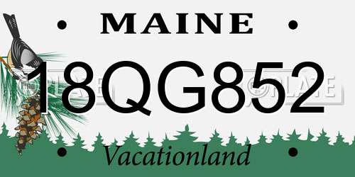 18QG852 Maine License Plate