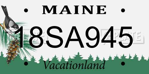 18SA945 Maine License Plate