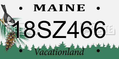 18SZ466 Maine License Plate