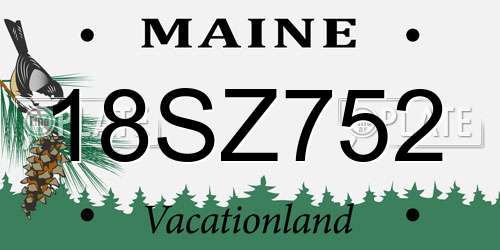 18SZ752 Maine License Plate