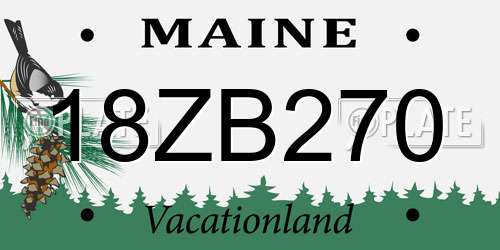 18ZB270 Maine License Plate