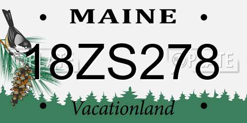 18ZS278 Maine License Plate