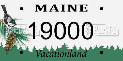 19000 Maine License Plate