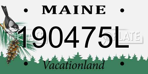 190475L Maine License Plate