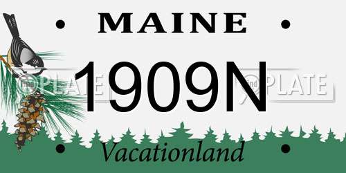 1909N Maine License Plate