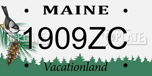 1909ZC Maine License Plate