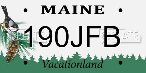 190JFB Maine License Plate
