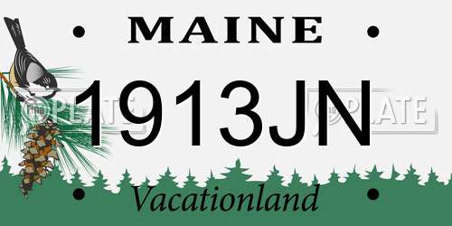 1913JN Maine License Plate